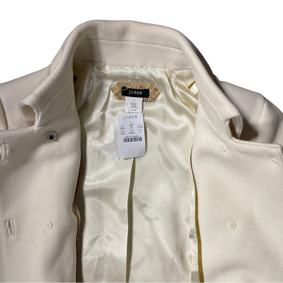 J. Crew Double-Breasted Creamy White Wool Crepe Coat Women’s Size 6 - Picture 5 of 7